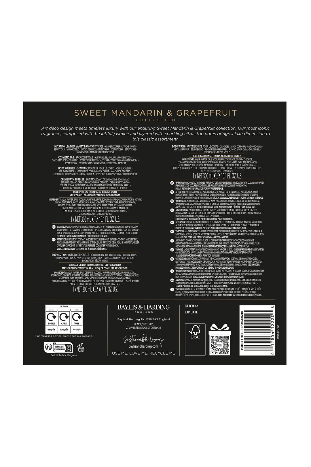 Baylis & Harding Sweet Mandarin & Grapefruit Bags Of Luxury Gift Set Multi image 8