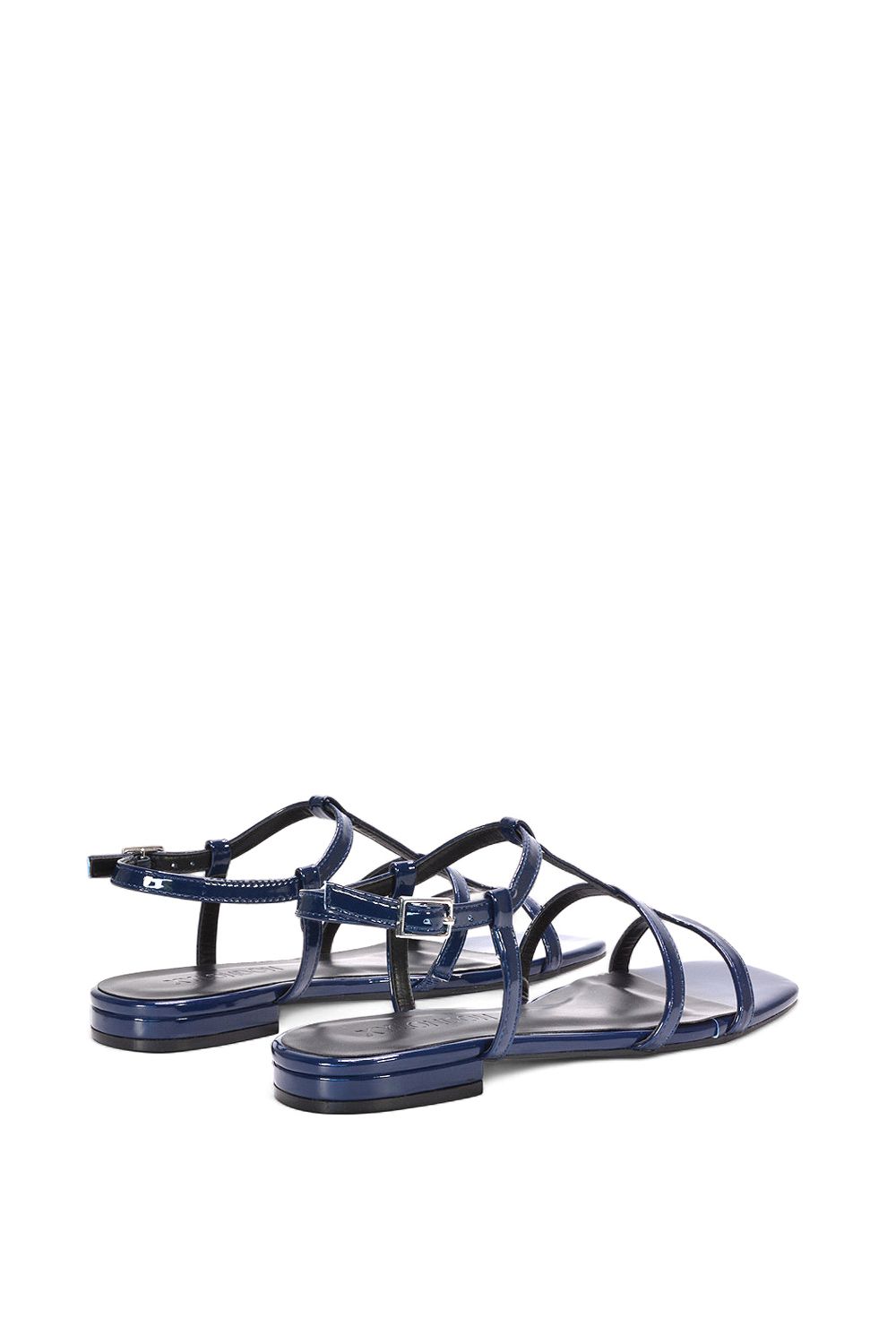 XY London 'Danielle' Flat Strappy Caged Square Toe Sandals With Buckle image 4