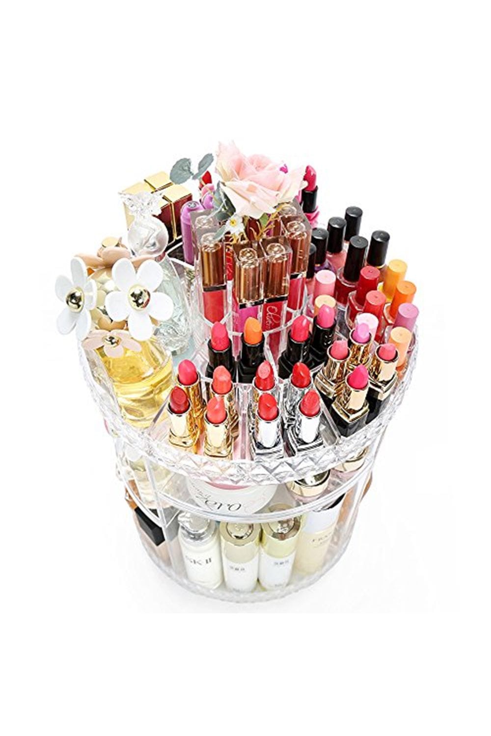 Living and Home 360 Roating Cosmetic Organizer Transparent Acrylic Rotating Multifunctional Makeup Organizer image 4