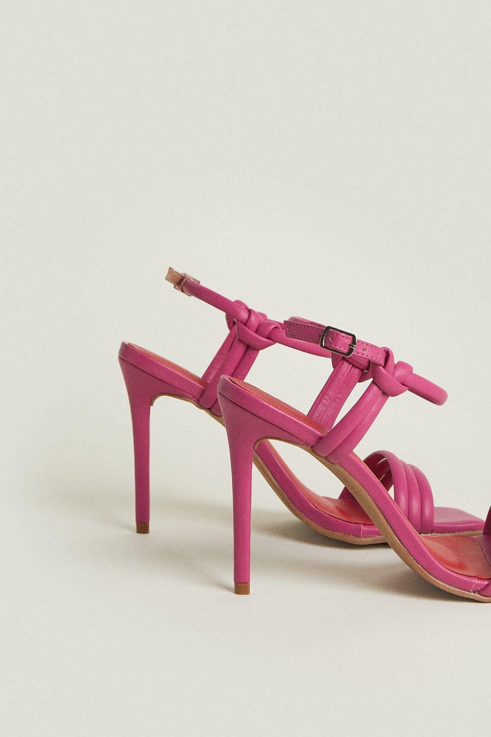 Oasis Padded Strap Barely There Heels Pink image 3