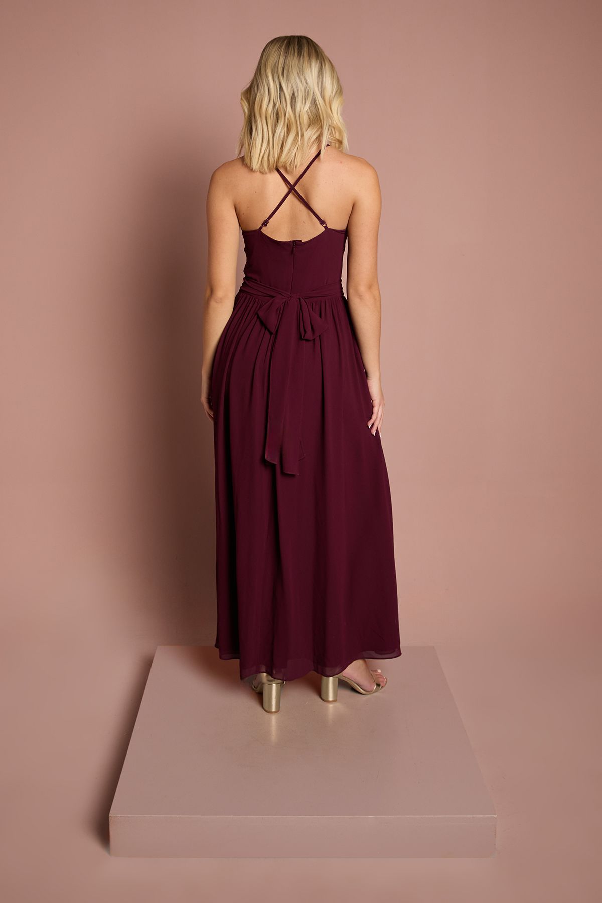 Coast Teen Coast Cross Front Detail Cami Bridesmaid Dress Fig image 3