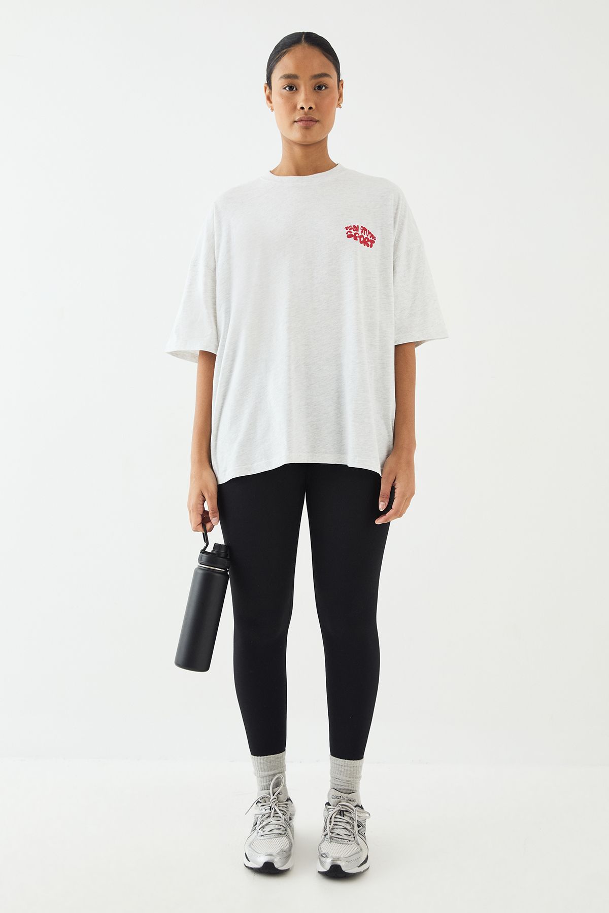 DSGN Studio DSGN Studio Sport Printed Oversized T-Shirt Ash Grey image 5