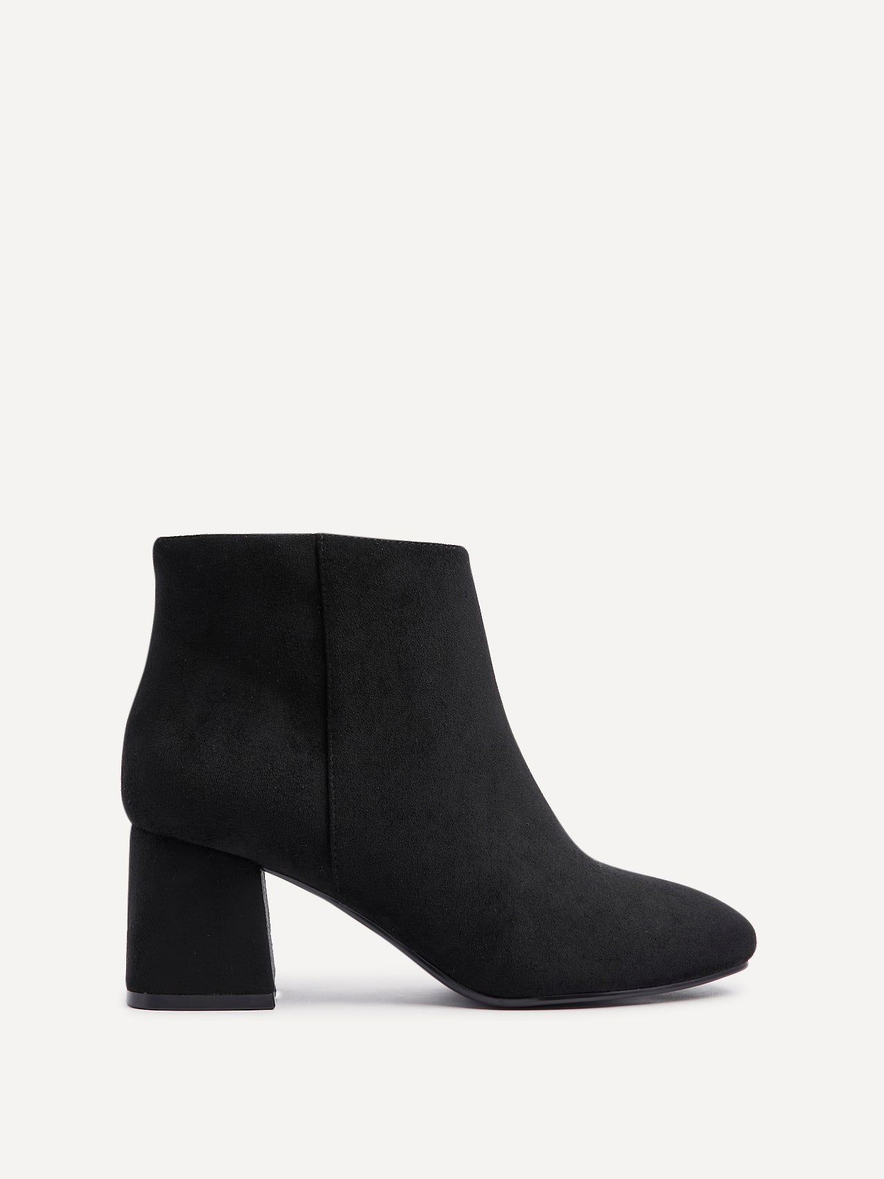 Linzi Alba Wide Fit Black Suede Block Heeled Ankle Boot