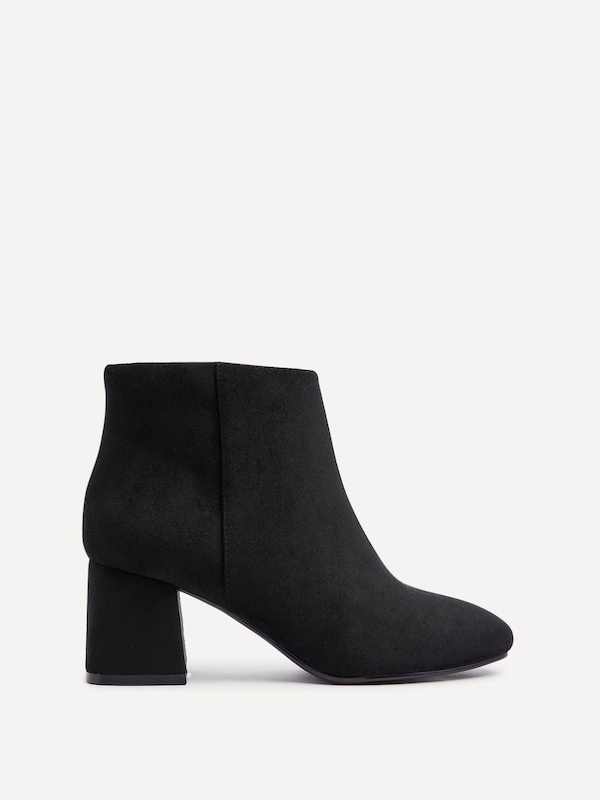 Linzi Alba Wide Fit Black Suede Block Heeled Ankle Boot