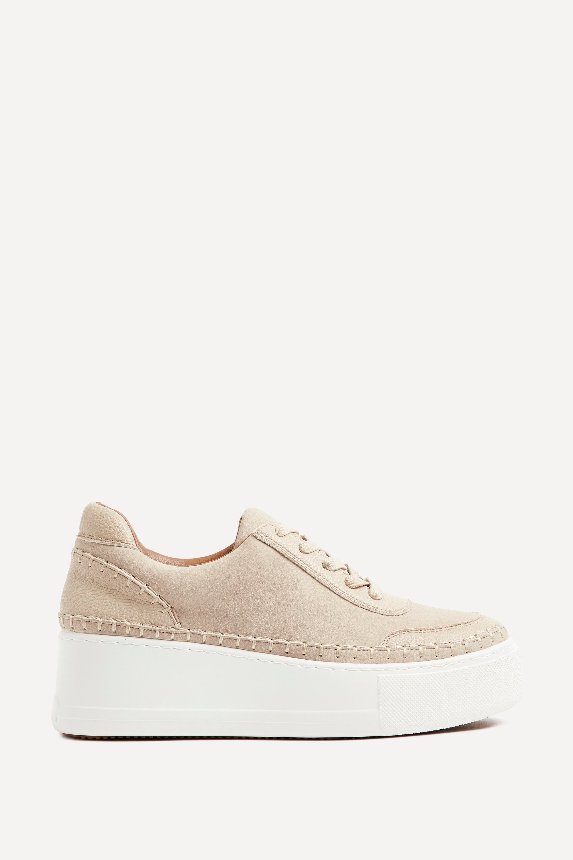 Linzi Harlem Nude Faux Suede and Leather Platform Trainer