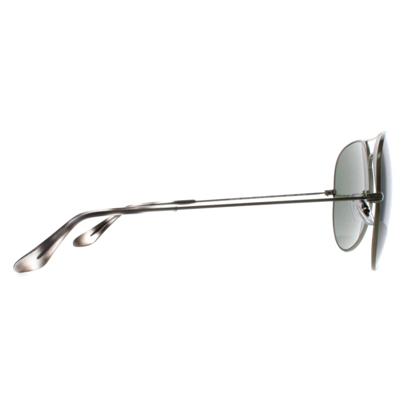 Ray-Ban Aviator Matte Transparent Green G-15 Green Aviator RB3025 image 4