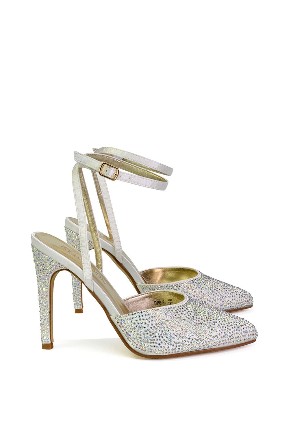 XY London 'Indyah' Diamante 2 Part Shoes Ankle Strap Stiletto High image 2