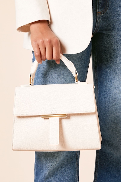 Dorothy Perkins Florence Grab Bag With Gold Hardware And Crossbody Strap Neutral