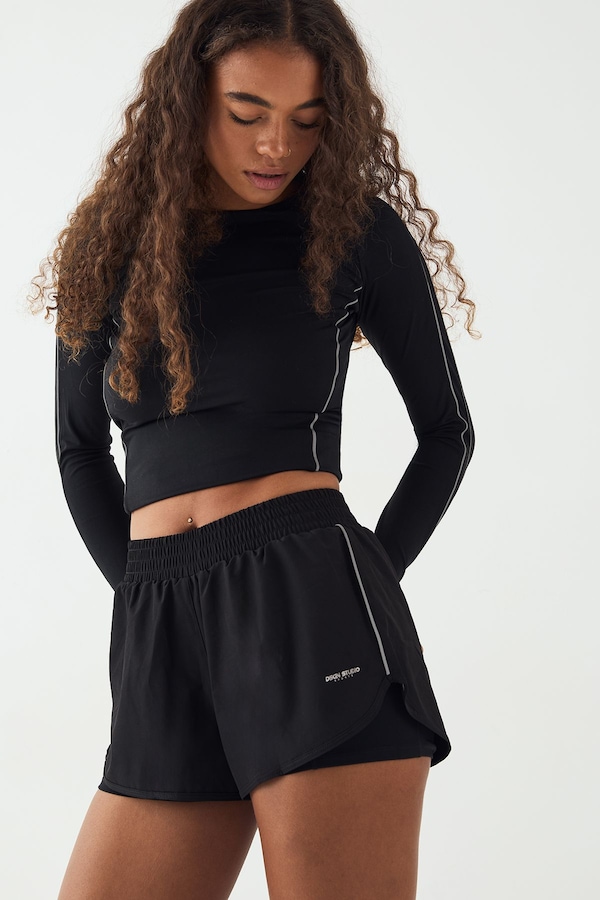 DSGN Studio DSGN Studio Reflective Binding 2 In 1 Running Shorts Black