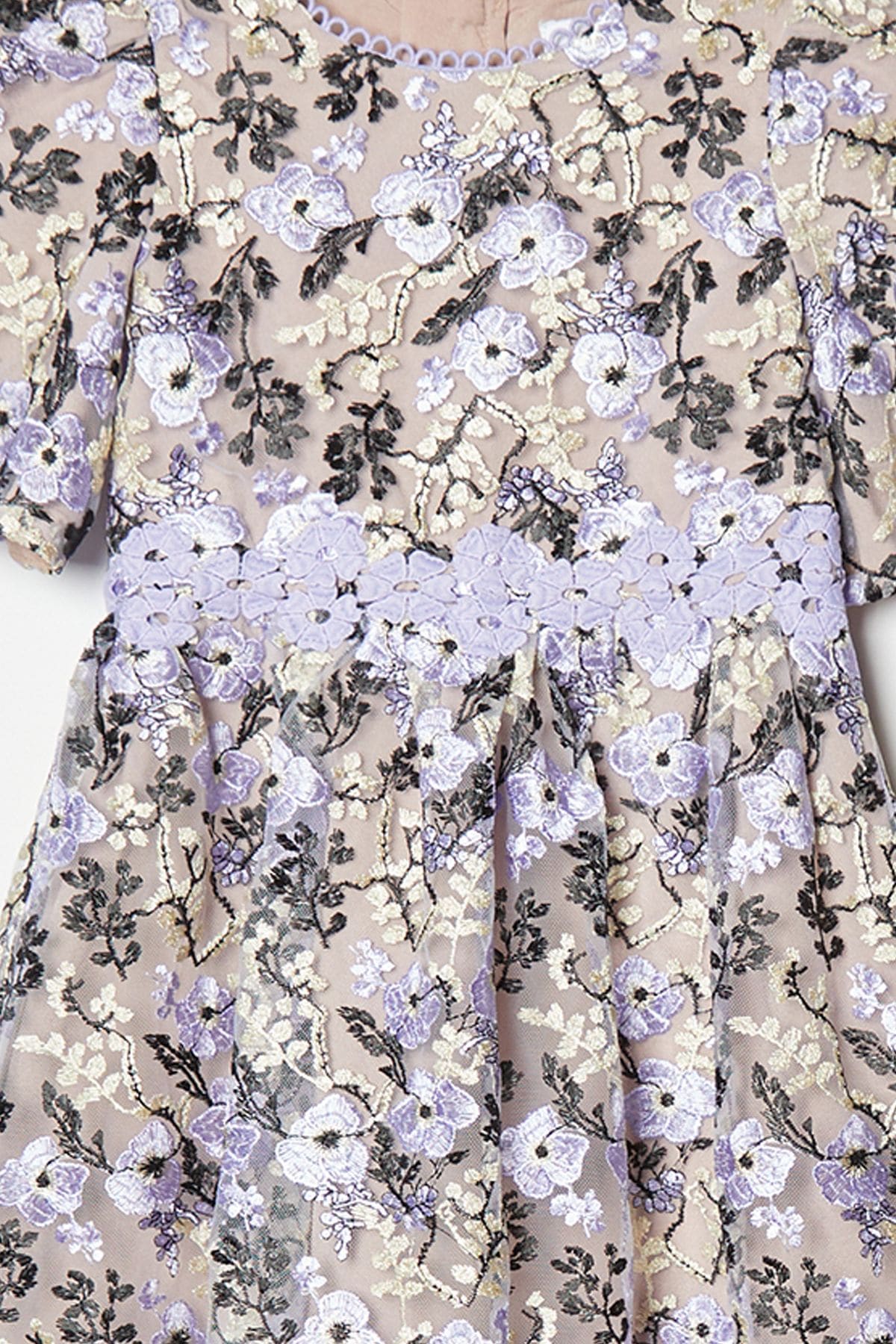 Coast Children's Embroidered Fluted Sleeve Dress Multi image 7