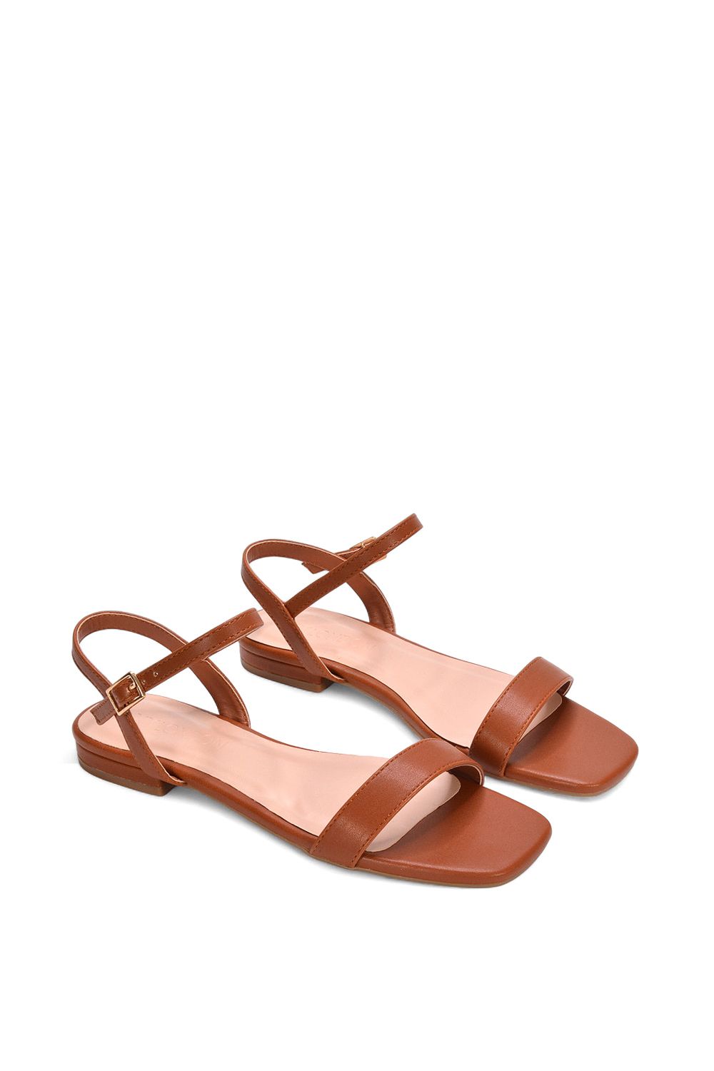 XY London 'Hallie' Open Toe Flat Strappy Sandals With Ankle Strap image 5
