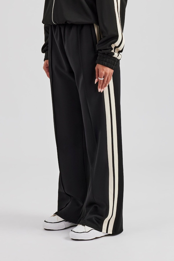 Cernucci Taping Wide Leg Track Pant - Black