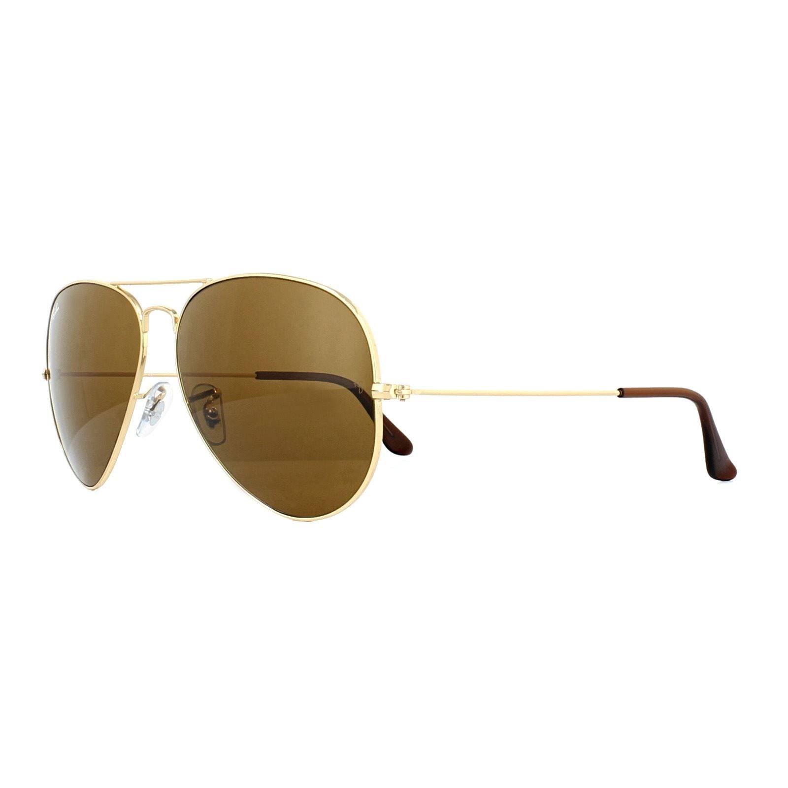 Ray-Ban Aviator Gold Brown Aviator 3025 Sunglasses image 2