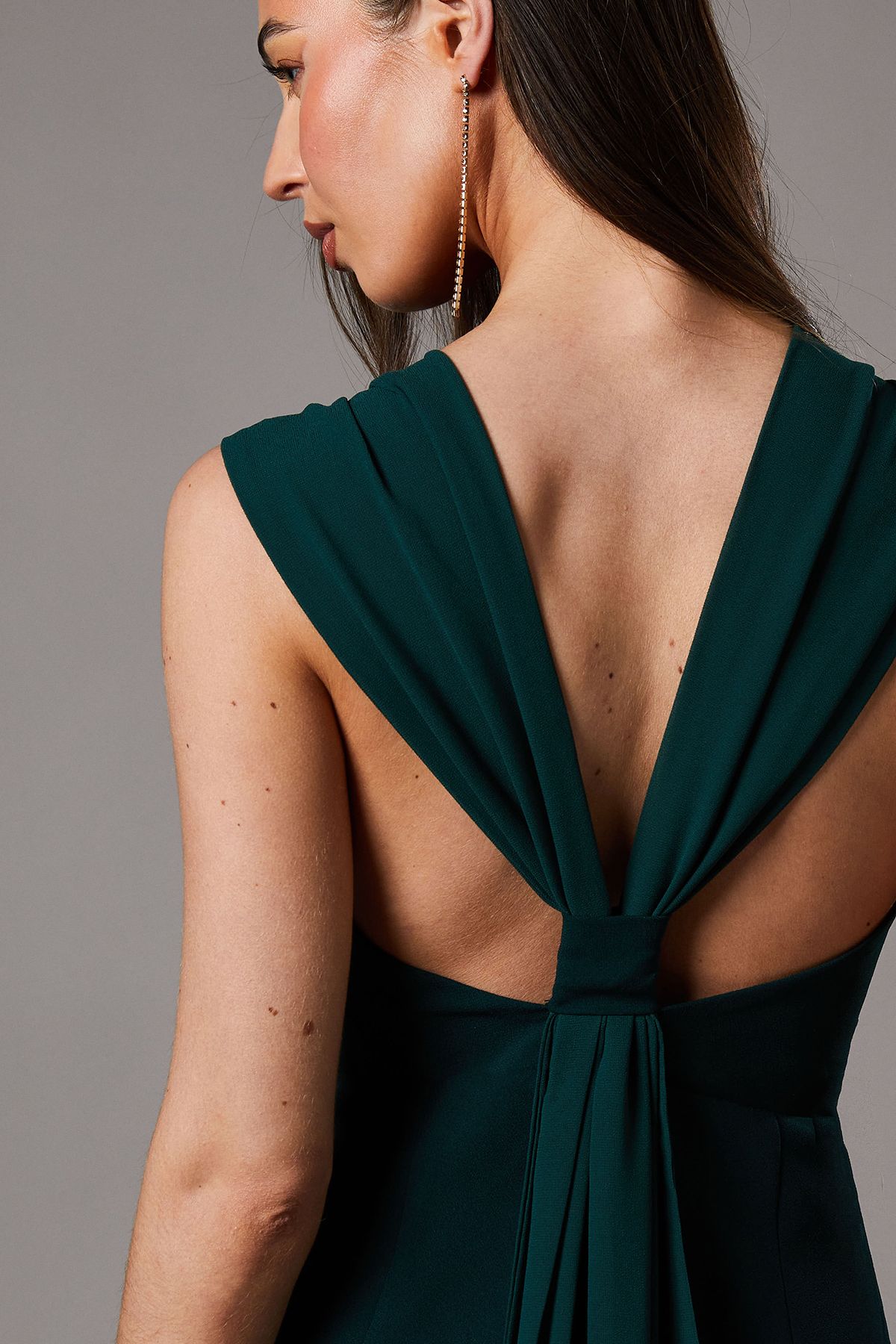 Coast Crepe Dress With Draped Panel Maxi Dress Emerald image 4