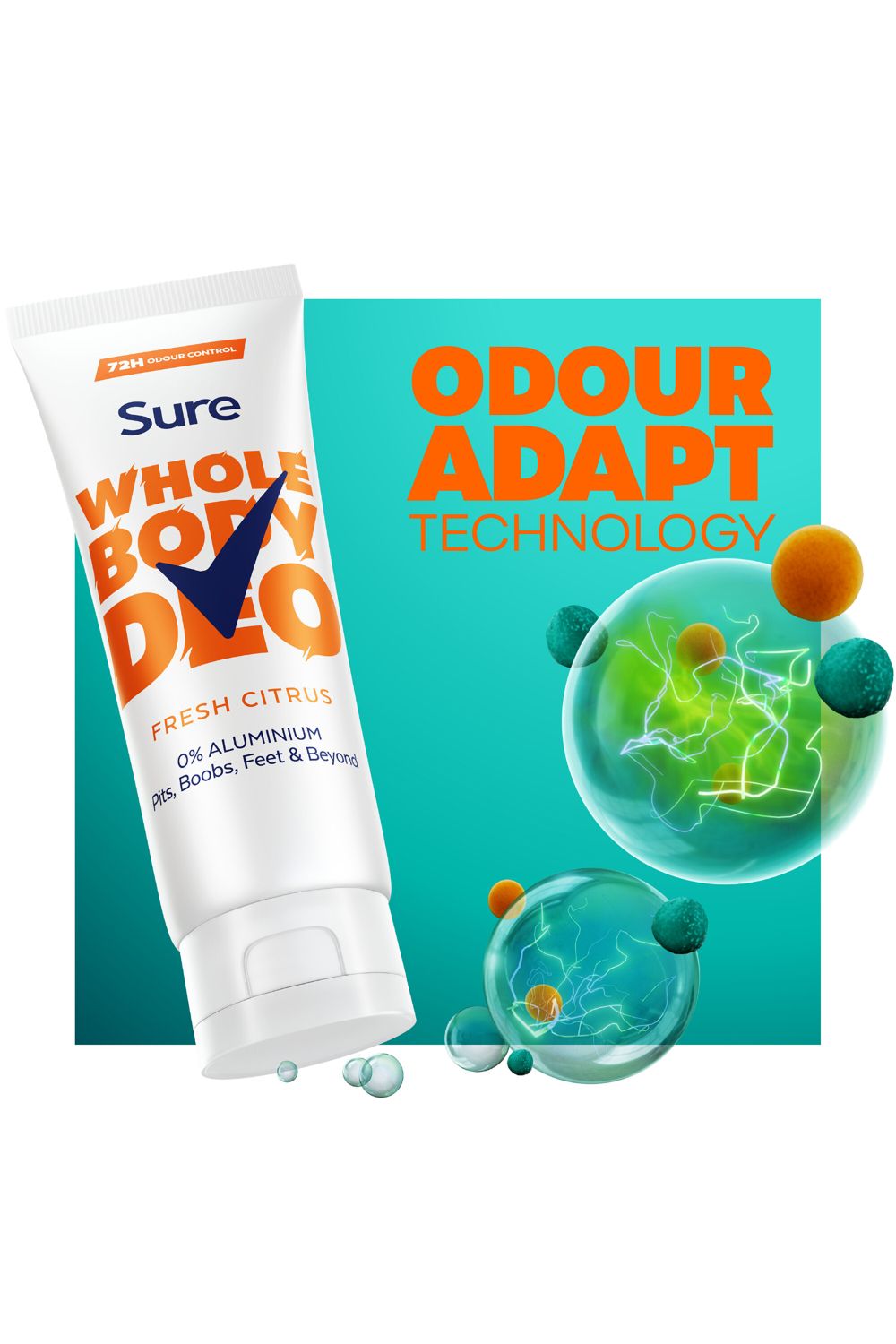 Sure Fresh Citrus Whole Body 'Deodorant Cream' Aluminium Free 50ml, 3pk image 3
