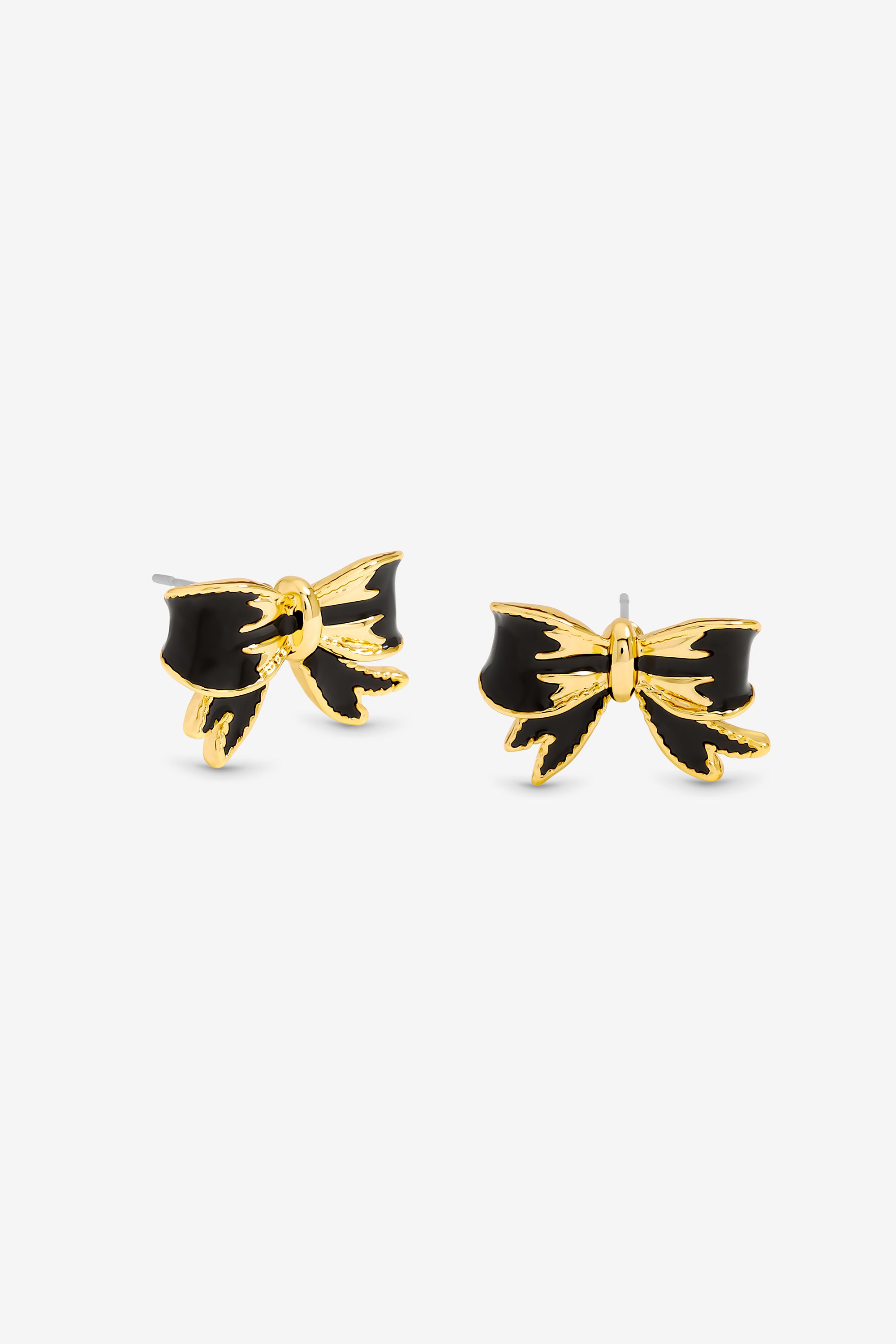 Jon Richard Gold Plated and Jet Bow Earrings image 1