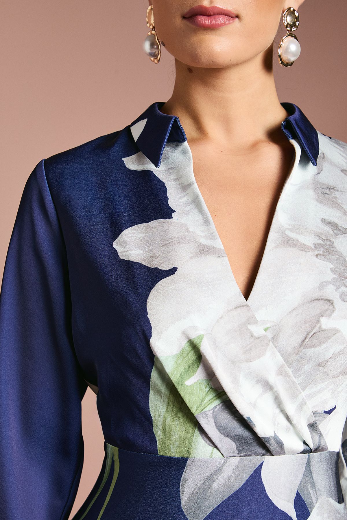 Coast Placement Print Wrap Front Maxi Dress Navy image 5