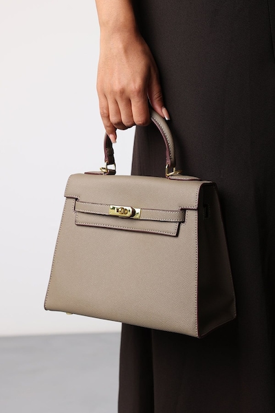 Where's That From 'Lluvia' Top Handle Satchel Mini Tote Bag with Turn-Lock Closure