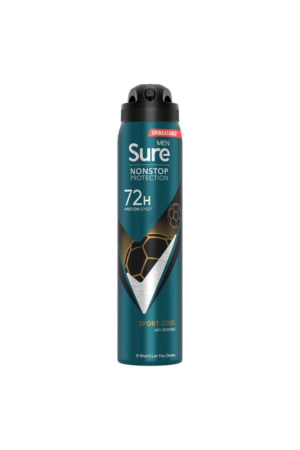 Sure Men 'Antiperspirant' 72H Protection Sport Cool Deodorant, 3x250ml image 2