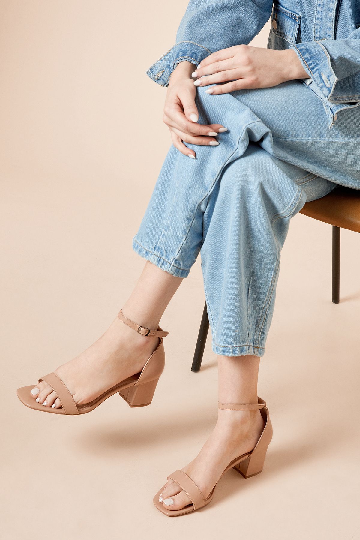 Dorothy Perkins Sammy Barely There Low Block Heel Sandals Taupe image 1