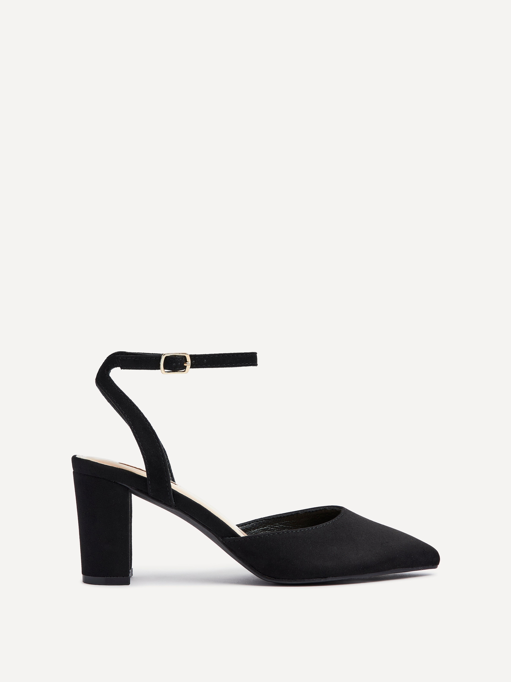 Linzi Carrie Black Faux Suede Mid Height Court Shoe image 1