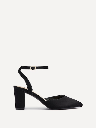 Linzi Carrie Black Faux Suede Mid Height Court Shoe