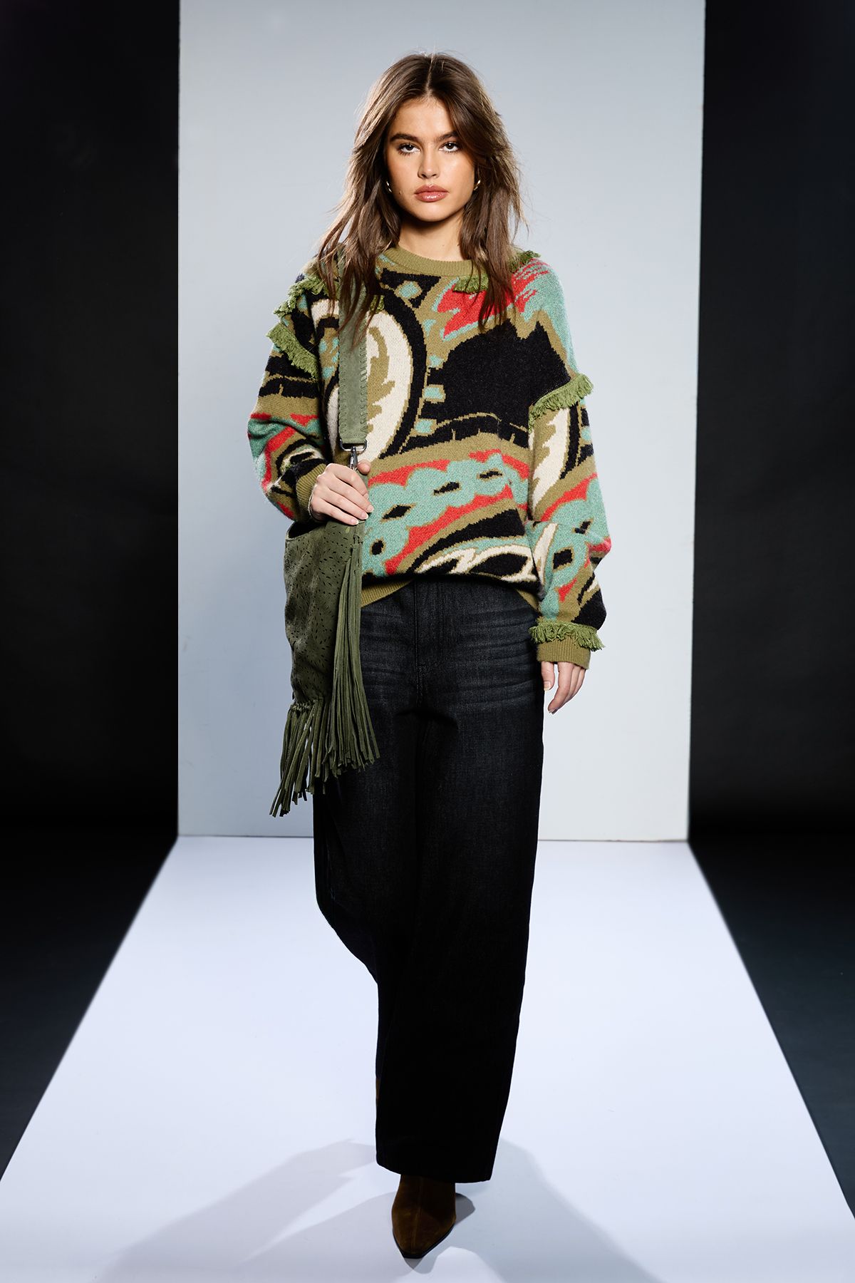 RUNWAY 1.8.1.8 Runway 1.8.1.8 Longline Pattern Jumper Multi image 1