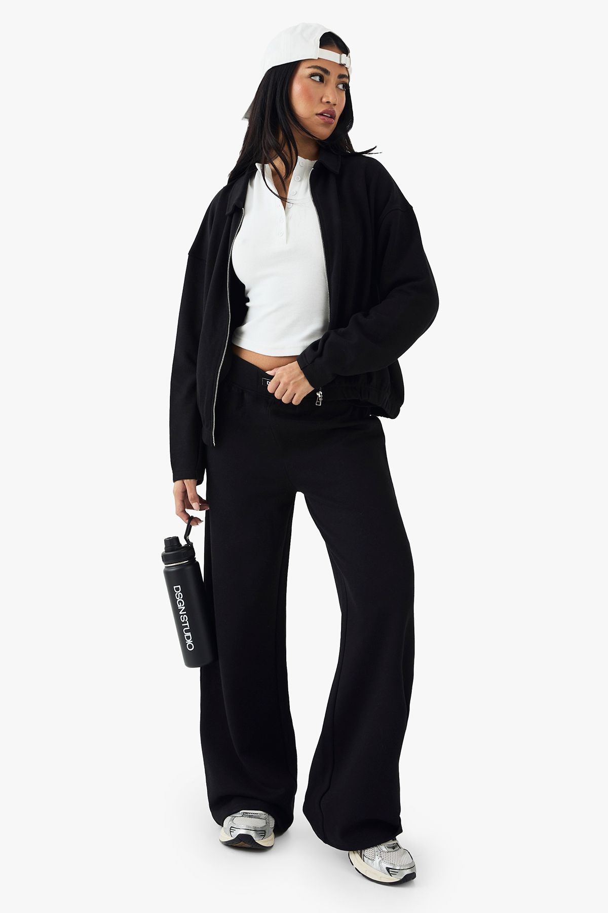 DSGN Studio DSGN Studio Button Detail Embroidered Long Sleeve Top White image 3