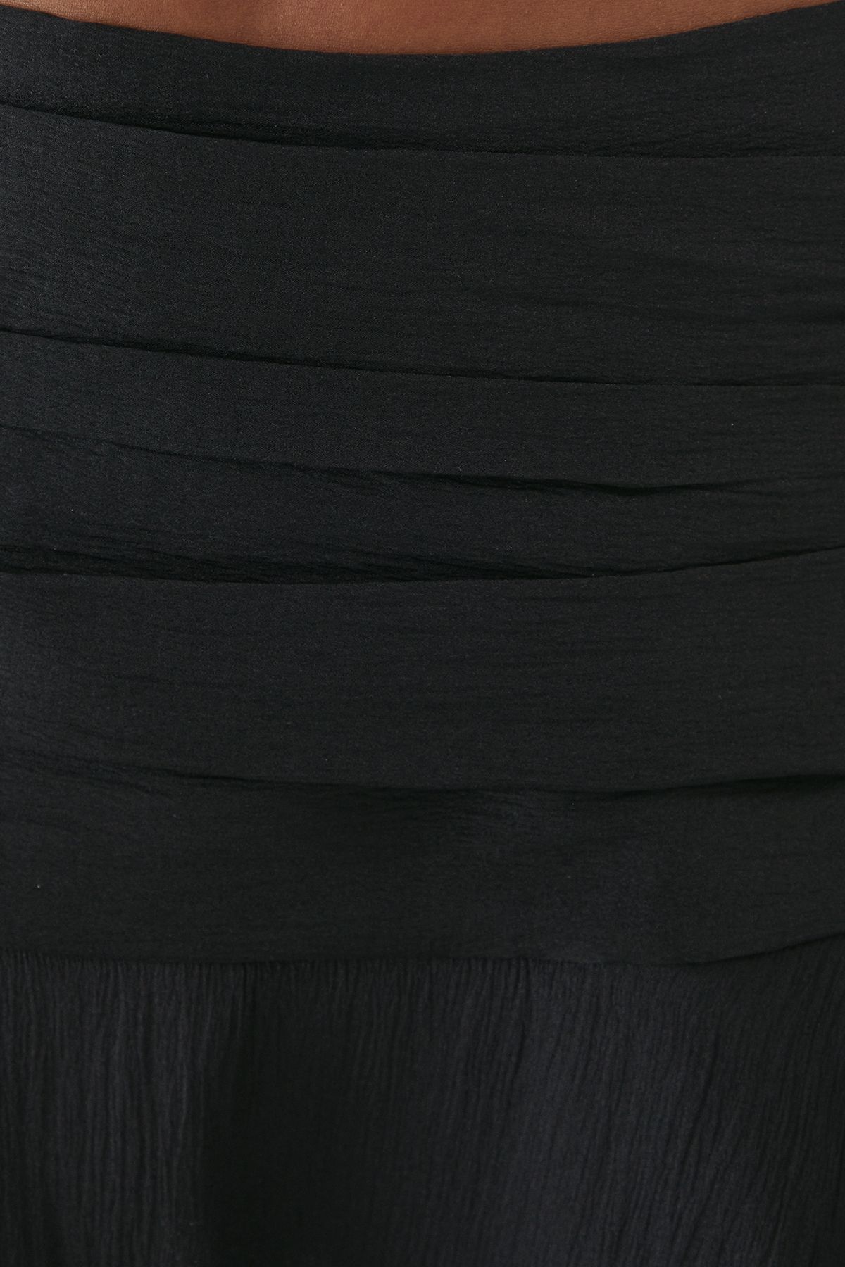 MissPap Ruched Layered Mini Skirt Black image 5