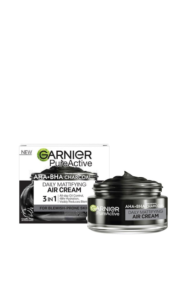 Garnier Pure Active AHA+BHA Charcoal Daily Mattifying Air Cream Multi