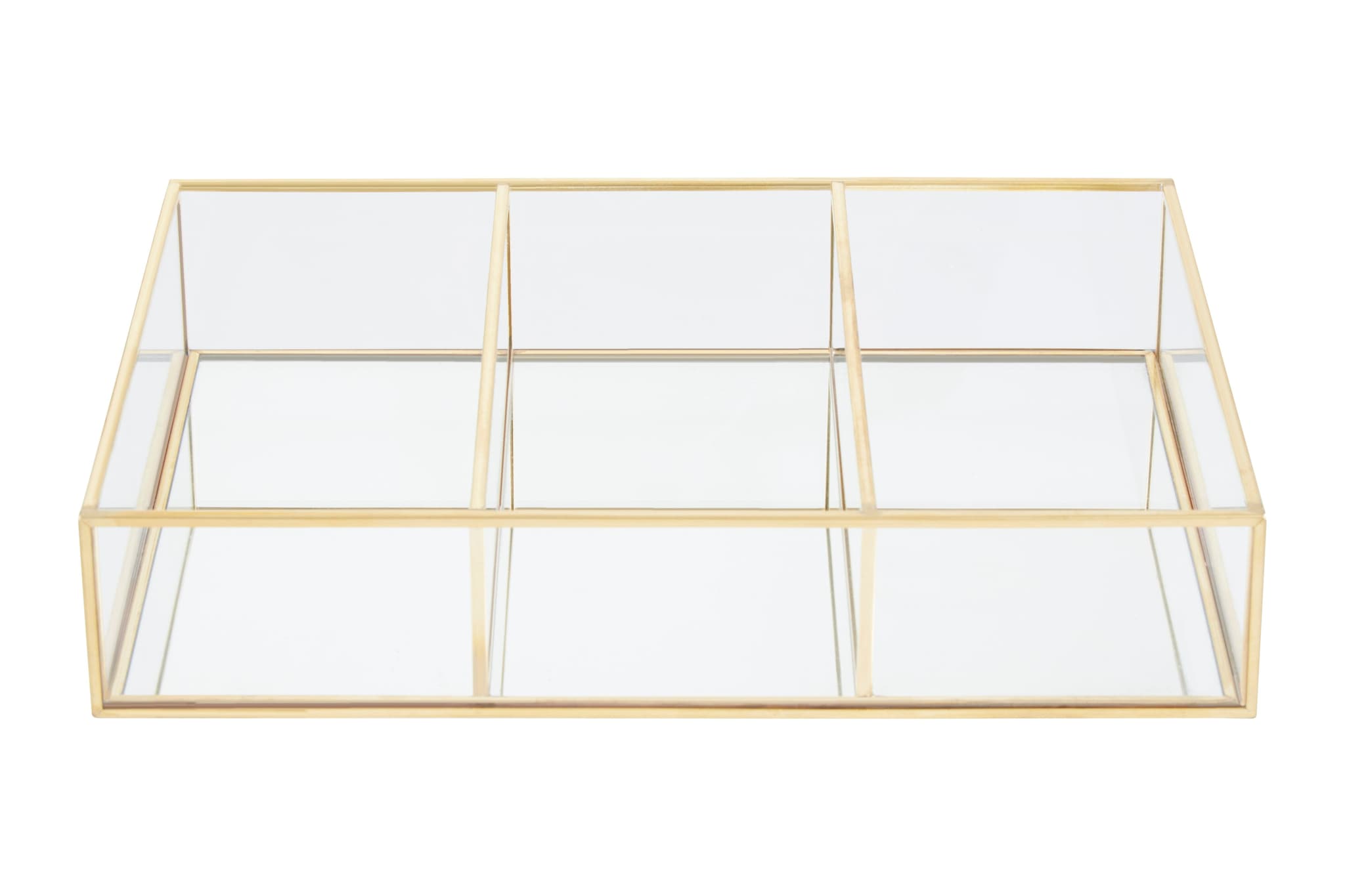 Orsina Beauty 3 Compartments Clear Glass Makeup Organiser image 1