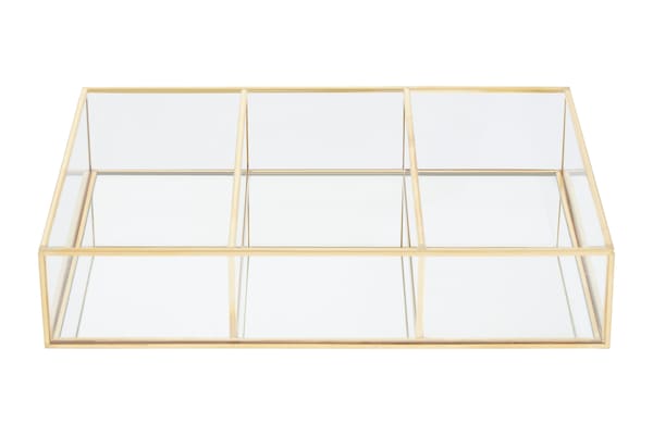 Orsina Beauty 3 Compartments Clear Glass Makeup Organiser