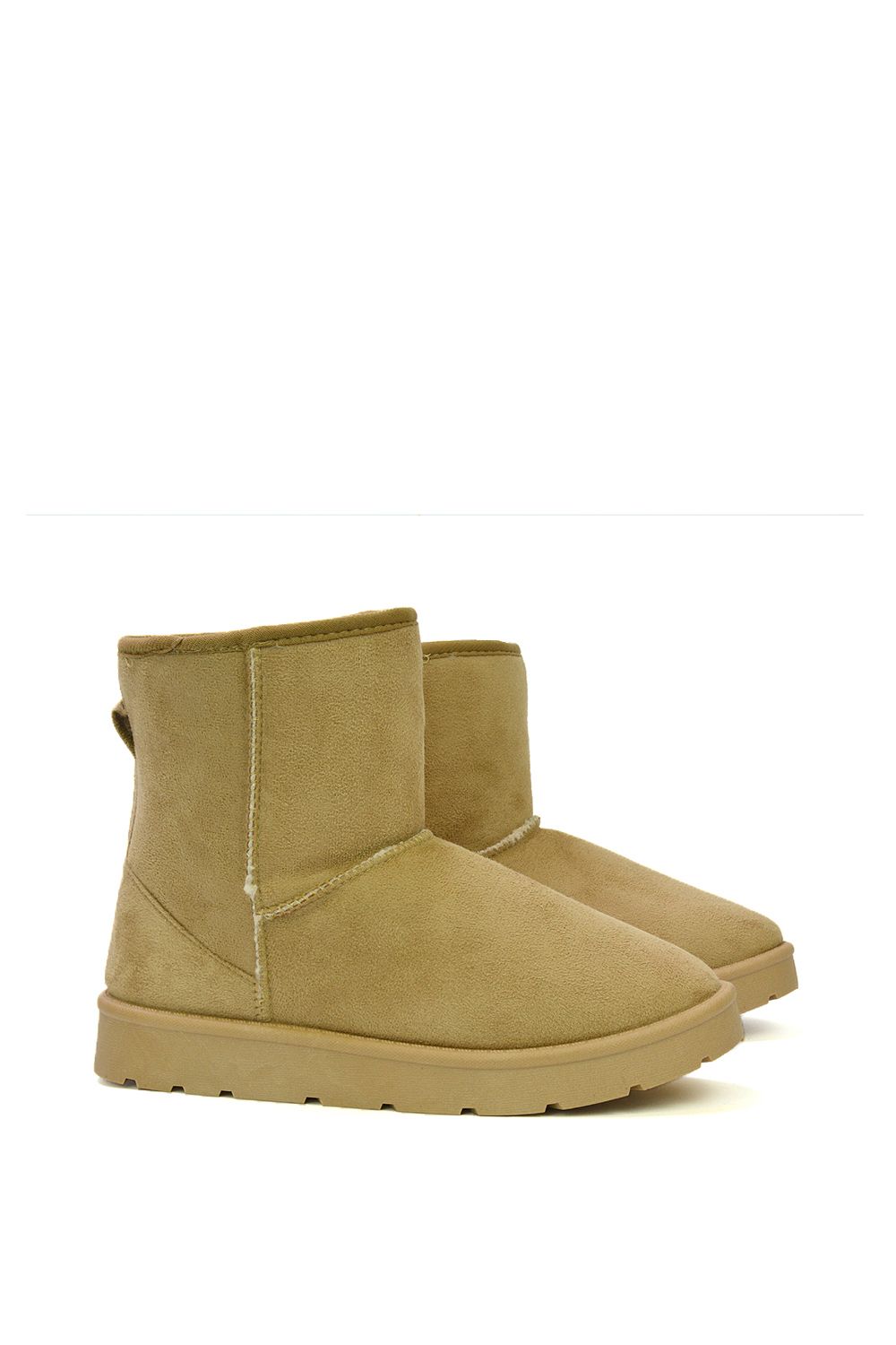 XY London 'Junie' Classic Flat Ankle Boots with Faux Fur Insole image 2