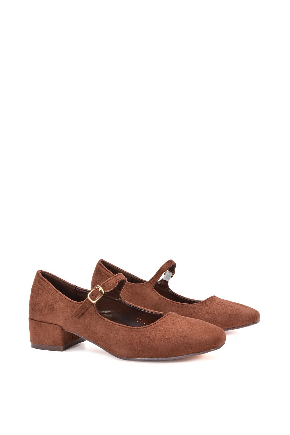 XY London 'Jenna' Mary Jane Square Toe Low Heel Buckle Strap Court Shoes image 3