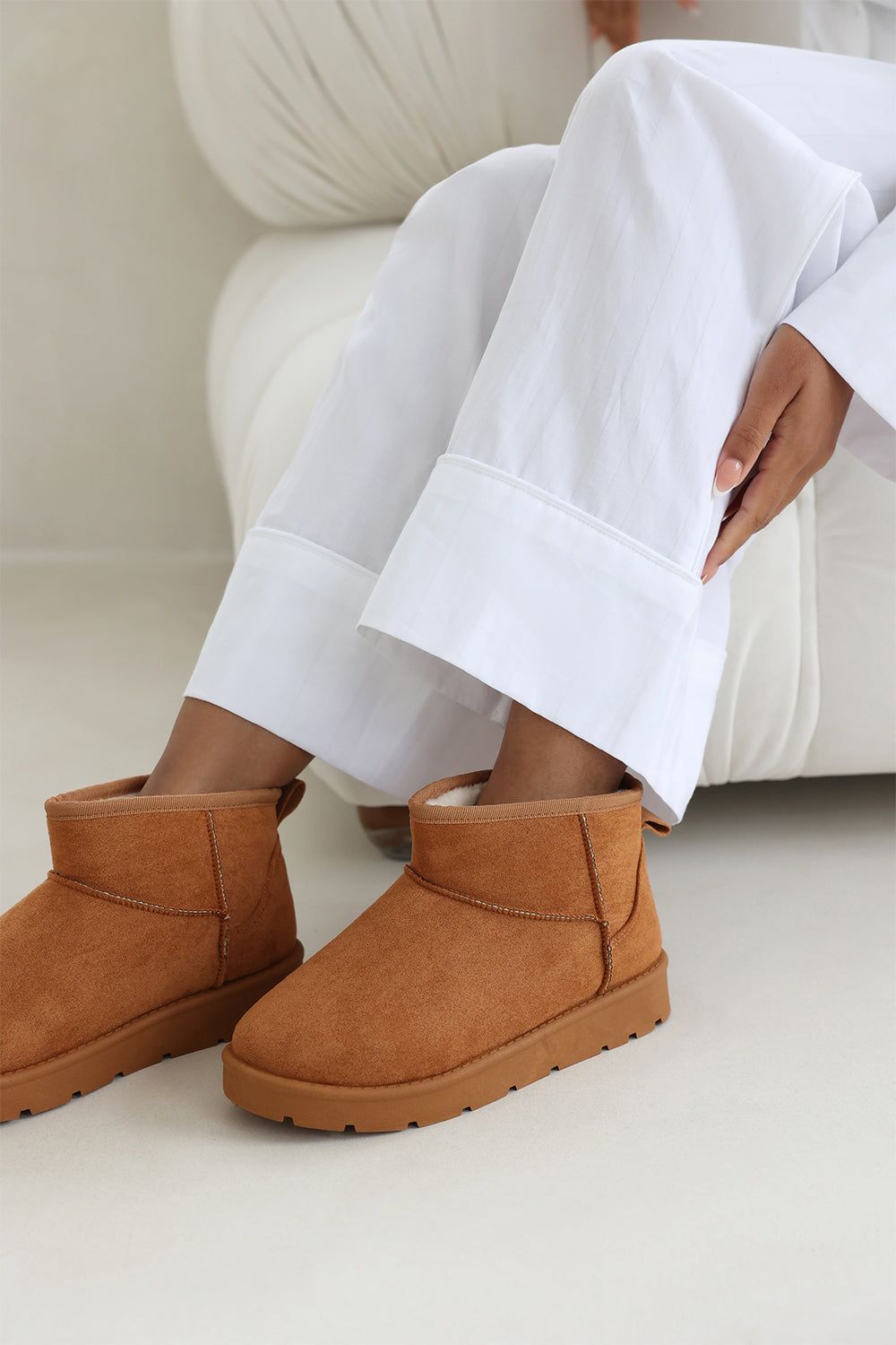 Where's That From 'Kamila' Mini Faux-Suede Fur Lined Ankle Boots image 3