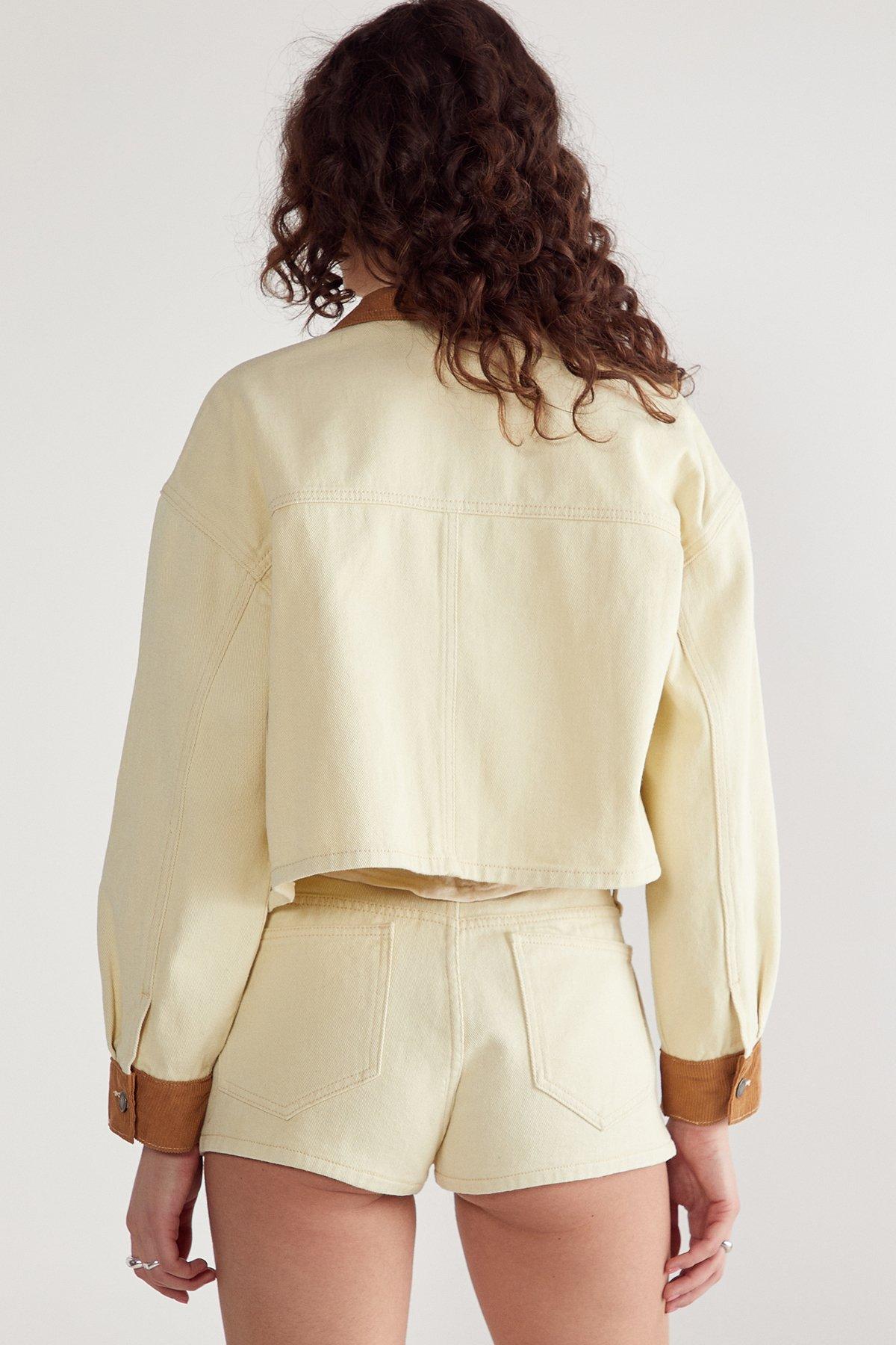 NastyGal Denim Trucker Jacket Lemon image 3