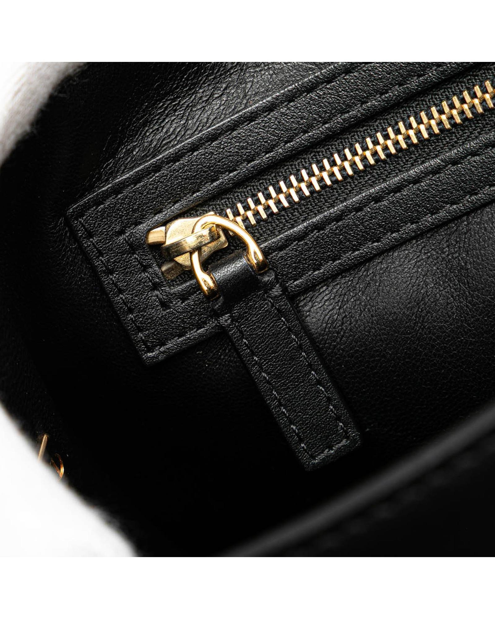 Valentino Preloved Rockstud Shoulder Bag HalfMoon Shape Wo - Black image 8