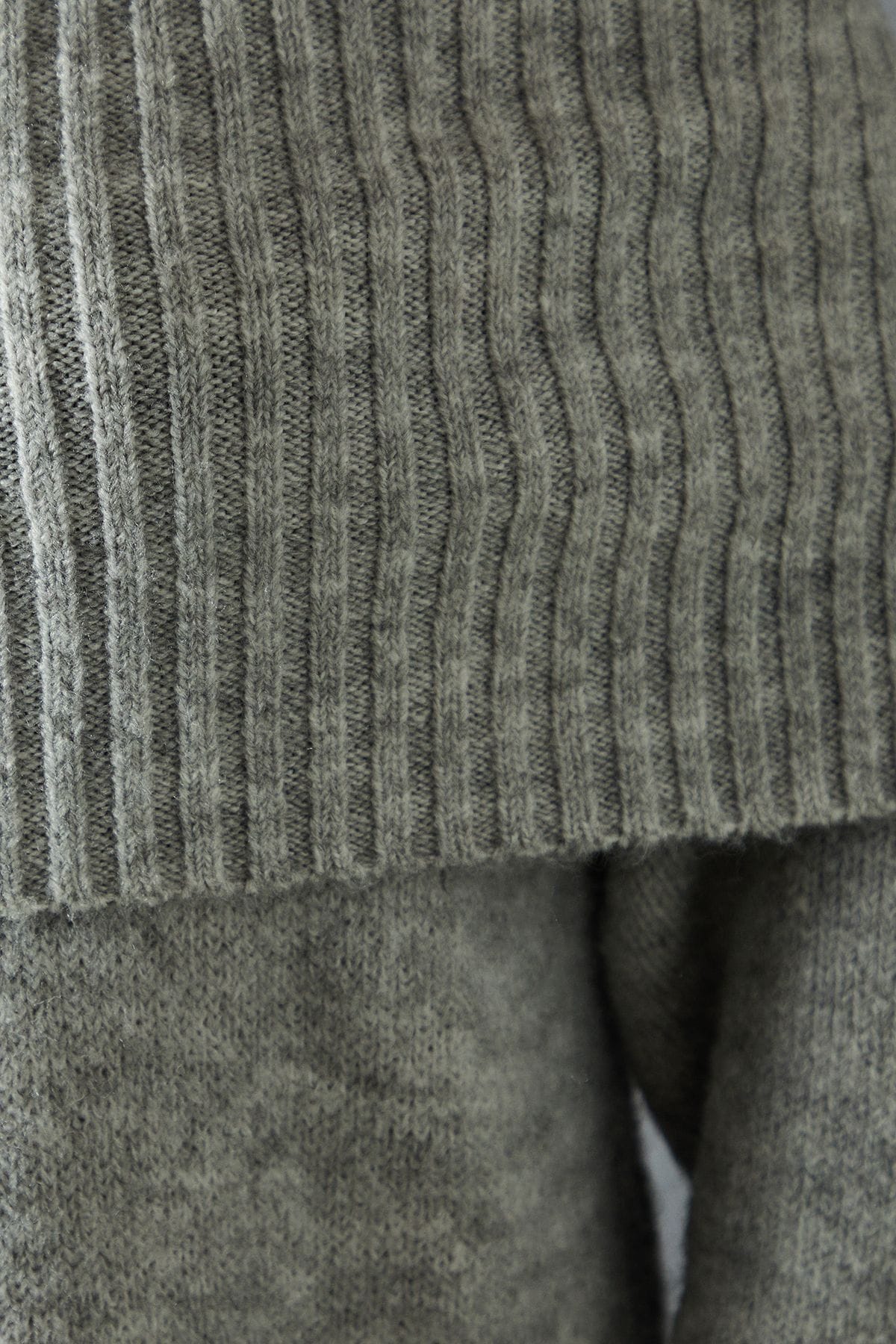 MissPap Premium Knit Bardot Foldover Jumper Dress Grey image 5