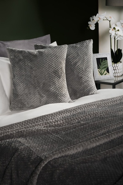 OHS 2 Pack of Waffle Fleece Square Cushion Covers