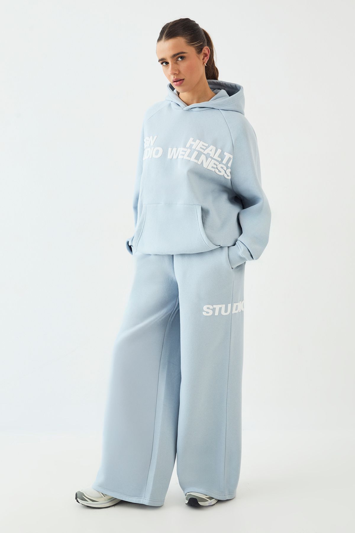 DSGN Studio DSGN Studio Health And Wellness Printed Hooded Tracksuit Light Blue