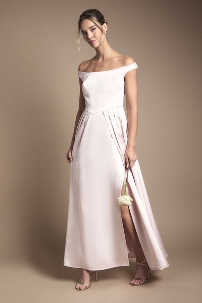 Coast Bandeau Double Layer Skirt Maxi Bridesmaid Dress Blush