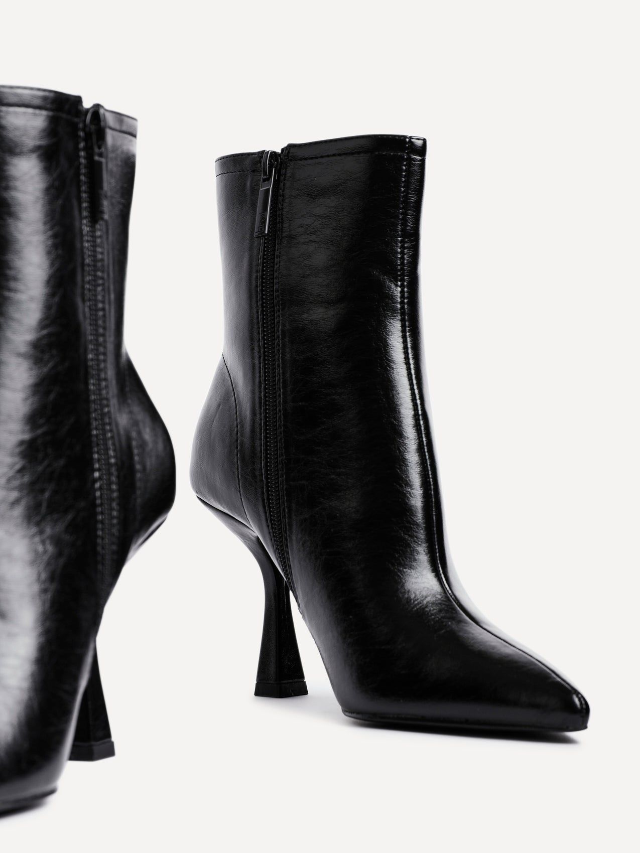 Linzi Jetta Black Faux Leather Heeled Boot image 5