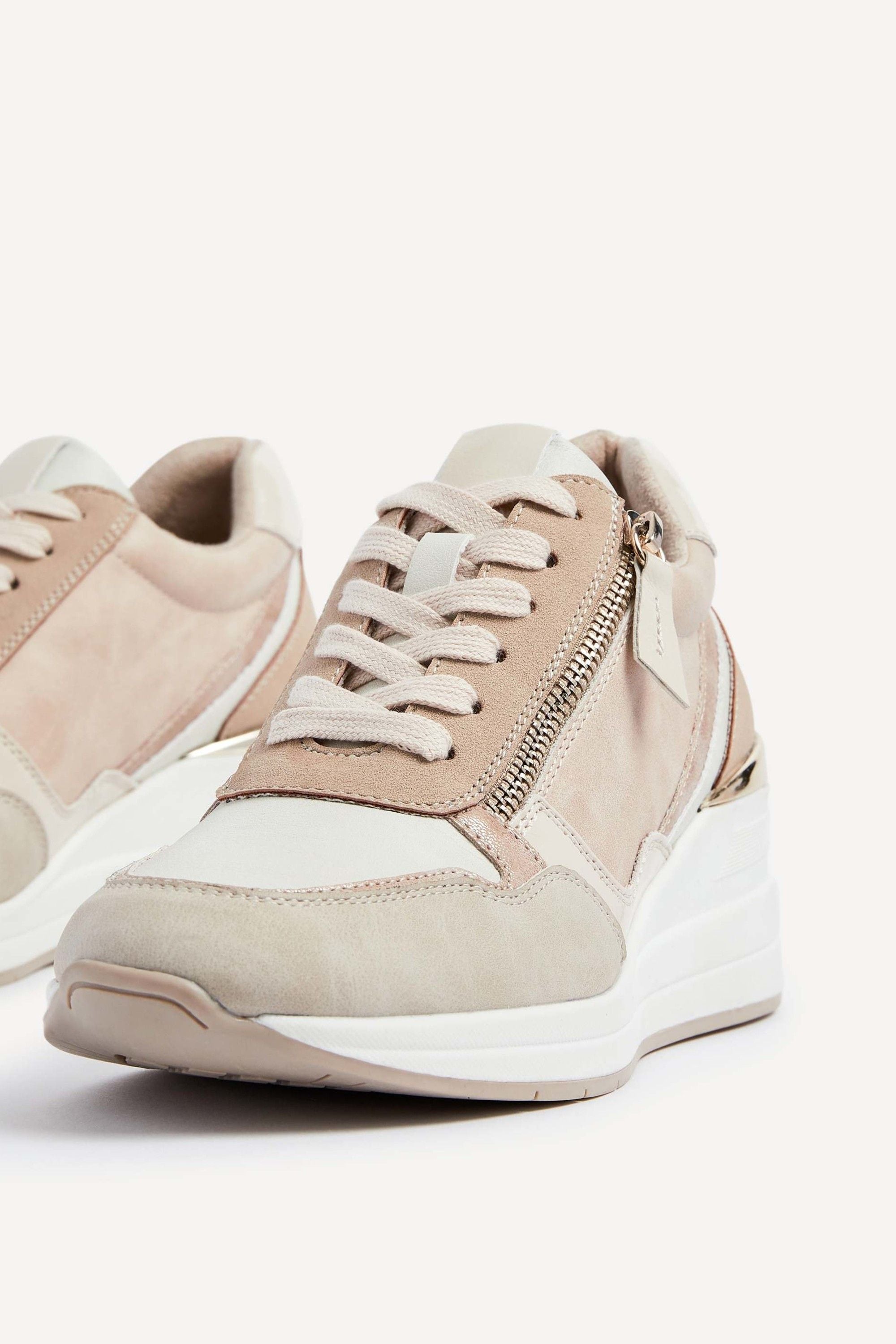 Linzi Aylin Nude Colour Block Wedge Trainer image 5