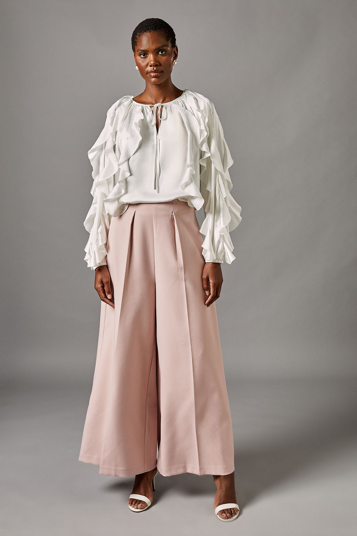 Coast Satin Frill Blouse Ivory image 2