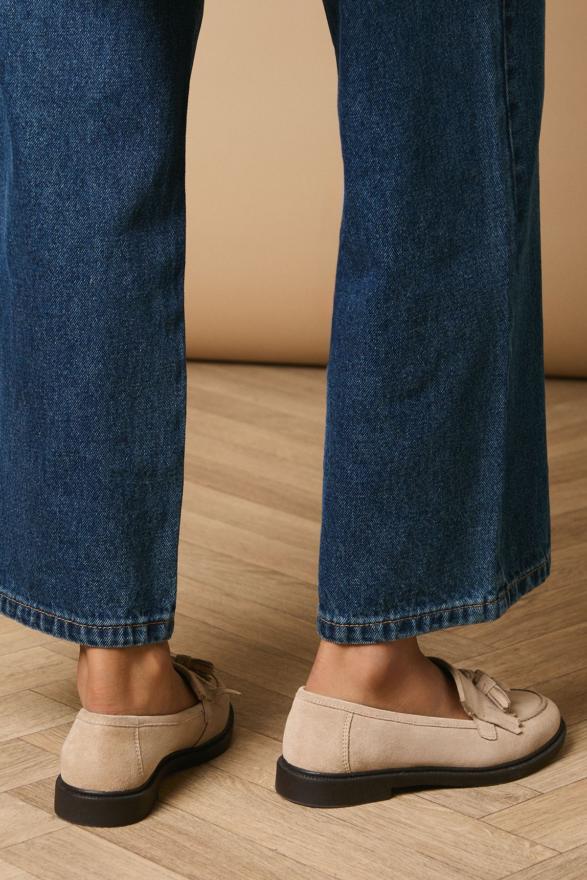 Oasis Brighton Suede Tassel Loafers Beige image 3