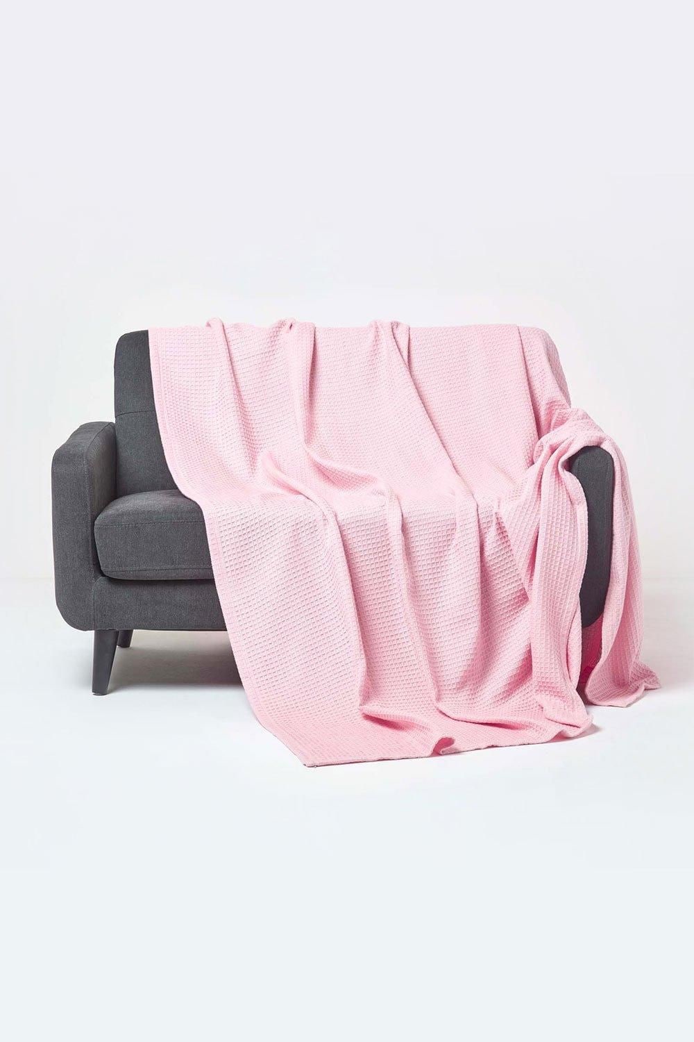 Homescapes Cotton Waffle Blanket Throw - Soft, Breathable & Skin-Friendly image 1