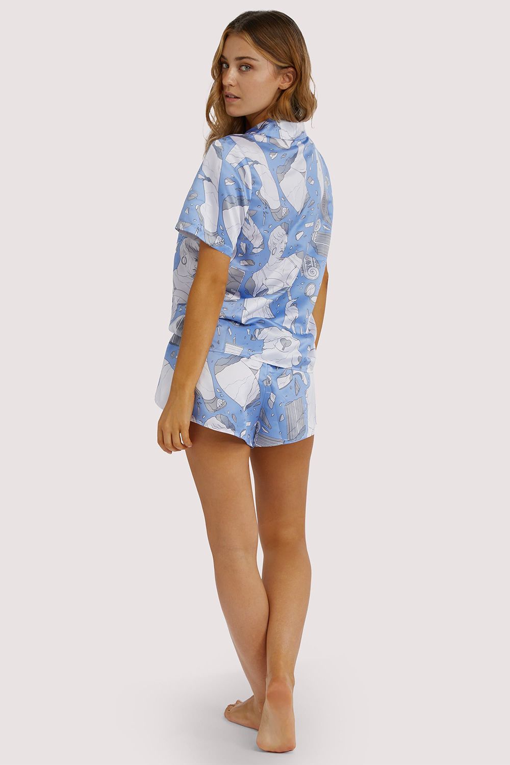 Playful Promises Logan Spector Blue Statues Satin 'Shorts' image 4