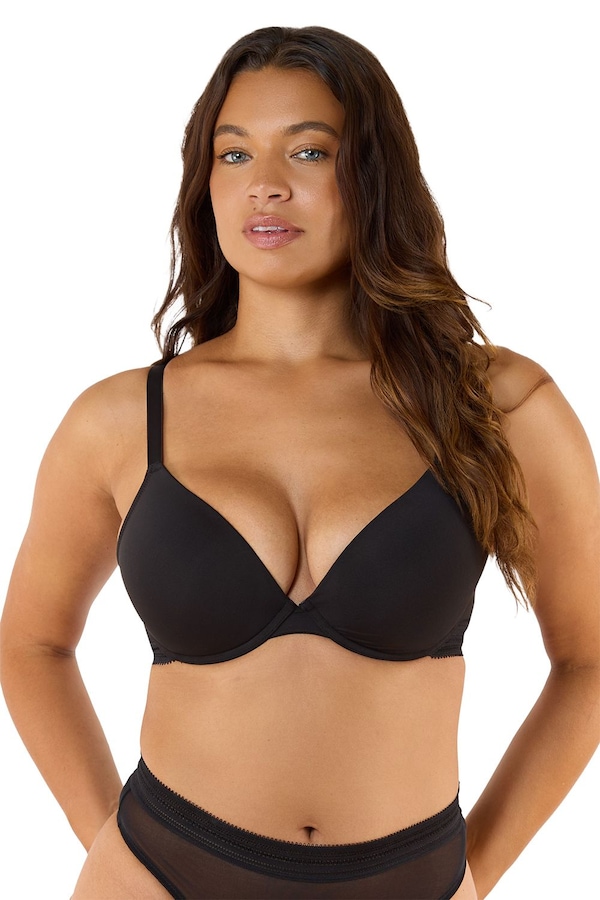 Playful Promises Icon Black Microfiber 'Moulded Cup Bra'