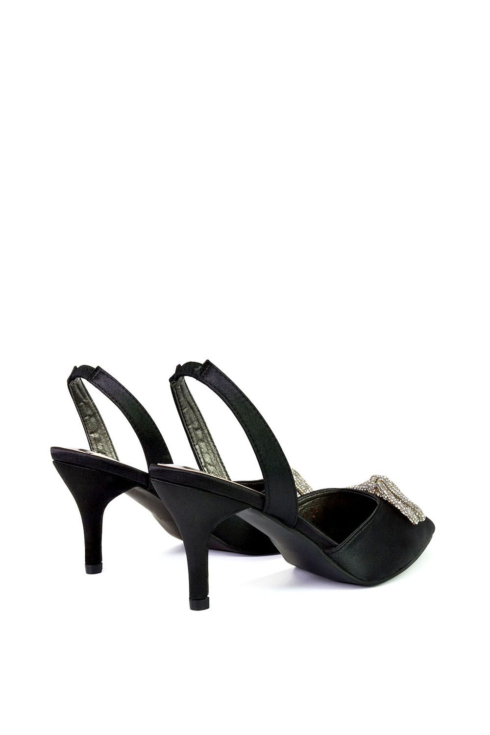 XY London 'Marinah' Slingback Diamante Bow Low Heel Court Shoes image 3