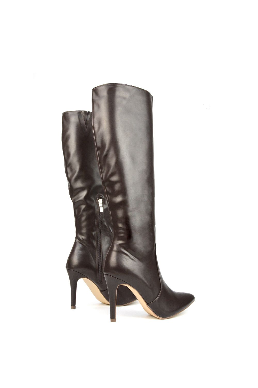 XY London 'Bree' Pointed Toe Zip-up Stiletto Heel Knee High Boots image 4